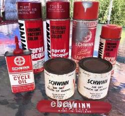 Lot of vintage SCHWINN SPRAY CAN PAINT & Misc