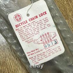 NOS Schwinn Vintage Bike Bicycle Chain Combination Lock Clear Glitter New