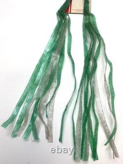 NOS Schwinn vintage JAPAN bicycle Streamers 1 PAIR Glitter Green Pea Picker