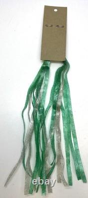 NOS Schwinn vintage JAPAN bicycle Streamers 1 PAIR Glitter Green Pea Picker