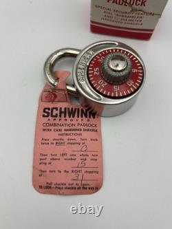 NOS Vintage Schwinn Bicycle Lock Combination PadLock Red Rare 1970s Part# 06 600