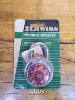 NOS Vintage Schwinn Bicycle Lock Combination PadLock Red Rare 1980s Part 06 600