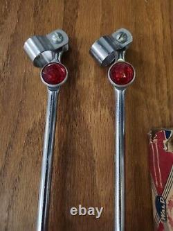 NOS Vintage Wald Parade Bars, RED Jewel Reflectors, Schwinn, Shelby, Roadmaster