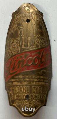 NOS vintage bicycle Schwinn LINCOLN head BADGE