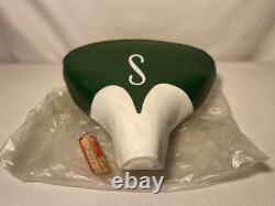 New Vintage Schwinn Messenger Green/ White Bike Seat Monogram