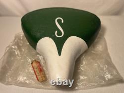 New Vintage Schwinn Messenger Green/ White Bike Seat Monogram