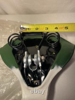 New Vintage Schwinn Messenger Green/ White Bike Seat Monogram