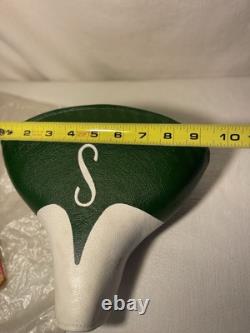 New Vintage Schwinn Messenger Green/ White Bike Seat Monogram