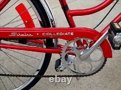 Nice! Vtg 1970s SCHWINN BREEZE LADIES 3-Speed Red CRUISER Collegiate BIKE