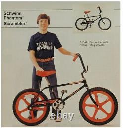 Original Vintage 1979 Schwinn Phantom Scrambler Mag BMX Bicycle Black and Red