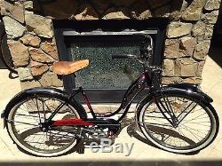Original Vintage Women's 1950's Schwinn Black Phantom Cruiser Bicycle Bike Rare