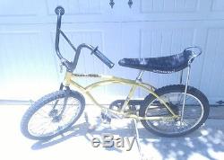 Original Vintage Yellow Schwinn Scrambler BikeCalifornia Bicycle License! NICE