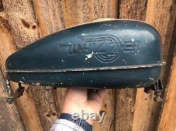 Original Whizzer embossed Gas tank Schwinn bicycle bike Fuel Patina Vintage OEM