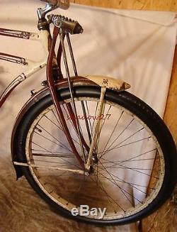 PREWAR SCHWINN LINCOLN MENS DX SPRINGER FORK MENS CRUISER BICYCLE 1930s VINTAGE