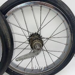 Pair Vintage Schwinn S-7 Midget Stingray 16 Bicycle Rims/Wheels Bendix Coaster