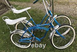 Pair Vintage Sky Blue 1967 Schwinn Stingrays Deluxe/ Slic Chic Bicycles