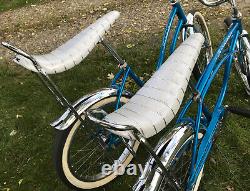 Pair Vintage Sky Blue 1967 Schwinn Stingrays Deluxe/ Slic Chic Bicycles