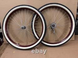 Prewar 26 Vintage Bicycle Double Drop Center Wheels Schwinn Rollfast Monark &