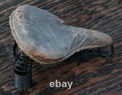 Prewar Long Spring Troxel SADDLE Vintage Bicycle Seat Dayton H Schwinn Tank Bike