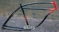 Prewar Schwinn Straight Bar Bicycle FRAME Vintage Klunker Cruiser Bike Autocycle