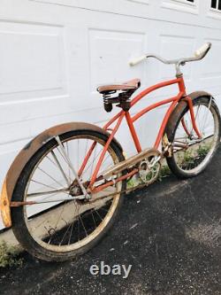 Prewar Shelby Tank Bike Cruiser 24 Jr Boys 1930's Vintage Schwinn Western Flyer