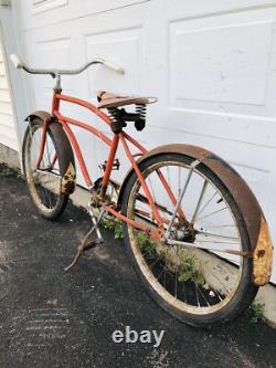 Prewar Shelby Tank Bike Cruiser 24 Jr Boys 1930's Vintage Schwinn Western Flyer