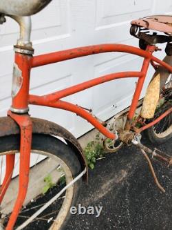 Prewar Shelby Tank Bike Cruiser 24 Jr Boys 1930's Vintage Schwinn Western Flyer