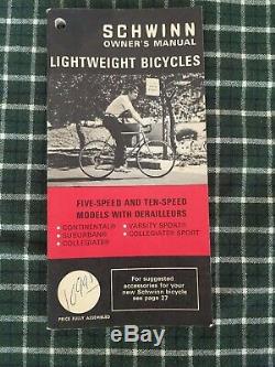 RARE 1972 Schwinn Suburban Bicycle 667 Original Men's Vintage withBooklet USA
