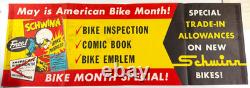 RARE vtg 1958 Schwinn Bike Thrills Advertising Store Display paper banner sign