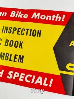 RARE vtg 1958 Schwinn Bike Thrills Advertising Store Display paper banner sign