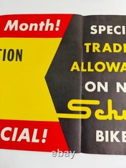 RARE vtg 1958 Schwinn Bike Thrills Advertising Store Display paper banner sign