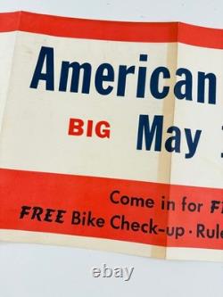 RARE vtg 1960 Schwinn American Bike Month advertising store display banner sign