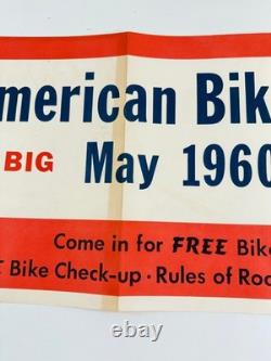 RARE vtg 1960 Schwinn American Bike Month advertising store display banner sign