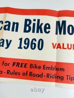 RARE vtg 1960 Schwinn American Bike Month advertising store display banner sign