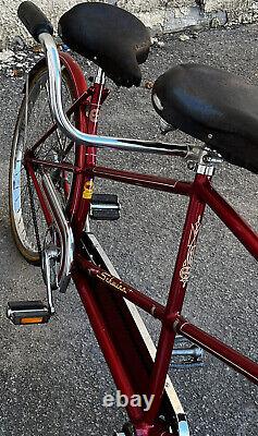 Rare 1959 Red SCHWINN TOWN & COUNTRY Tandem Bicycle Clean! 100% Complete! Chrome