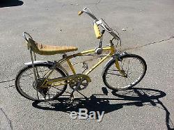 Rare 1970's Vintage Yellow Schwinn Stingray Fastback Bicycle Complete