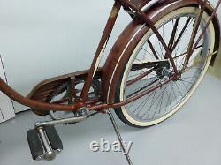 Rare Original 1950 Schwinn Deluxe B6 Autocycle Tank Bicycle - Phantom, Jaguar