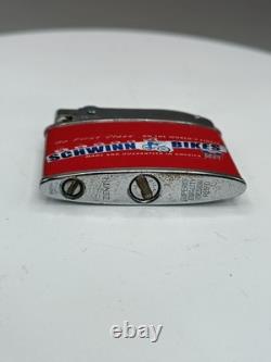 Rare Vintage 1950's Schwinn Bicycle's Flat Ad Cigarette Lighter Working Cond