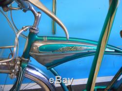 Rare Vintage 1953 3 speed Schwinn Mark II Jaguar green Tank Bicycle