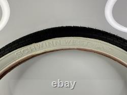 Rare Vintage 1980's Schwinn Westwind Tire 20x1-3/4 S-7 White Black NOS
