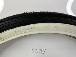 Rare Vintage 1980's Schwinn Westwind Tire 20x1-3/4 S-7 White Black NOS