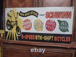 Rare Vintage Large Schwinn Bicycle Advertising 30'' Porcelain Sign