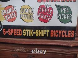 Rare Vintage Large Schwinn Bicycle Advertising 30'' Porcelain Sign