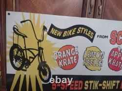 Rare Vintage Large Schwinn Bicycle Advertising 30'' Porcelain Sign