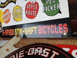 Rare Vintage Large Schwinn Bicycle Advertising Heavy Porcelain Enamel Sign
