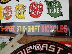 Rare Vintage Large Schwinn Bicycle Advertising Heavy Porcelain Enamel Sign
