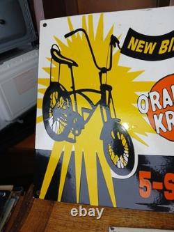 Rare Vintage Large Schwinn Bicycle Advertising Heavy Porcelain Enamel Sign
