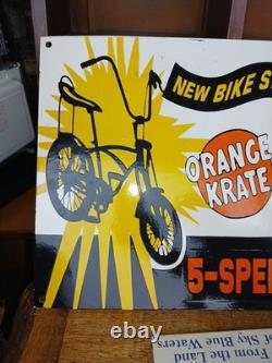Rare Vintage Large Schwinn Bicycle Advertising Heavy Porcelain Enamel Sign