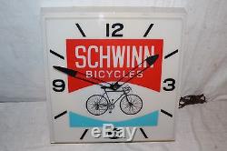 Rare Vintage c. 1970 Schwinn Bicycles Gas Oil 16 Lighted Clock SignWorks