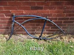 Rt35,1, Antique, Vintage, Schwinn, Jaguar, 26frame And Fork, Parts, Old, Tank Bicycle